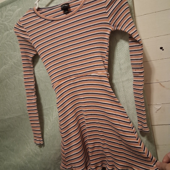 Art Class Pink and Blue Striped Long Sleeve Dress - Picture 1 of 3